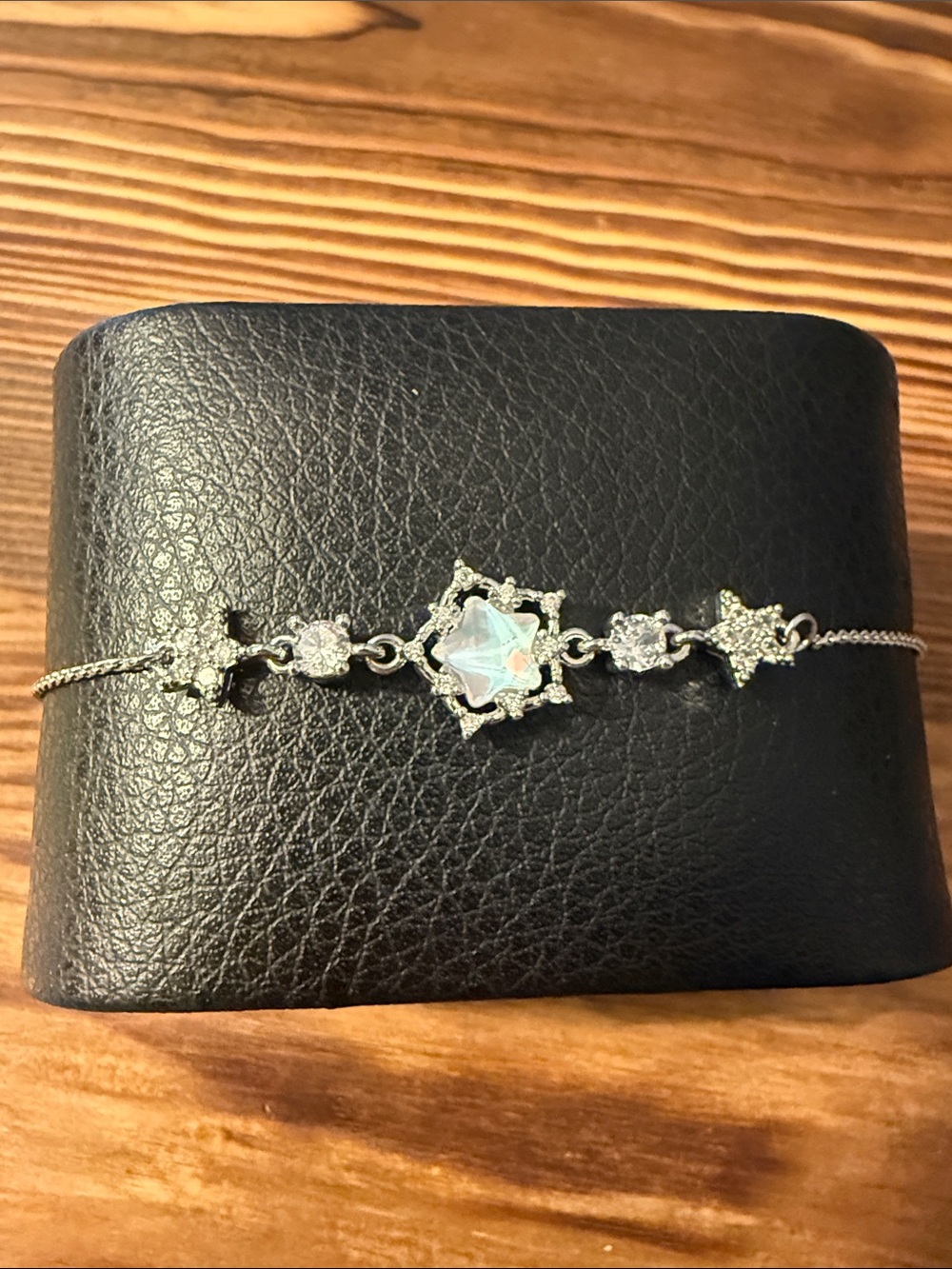 Silver Star Opal Bracelet - White/Opalescent Stainless Steel